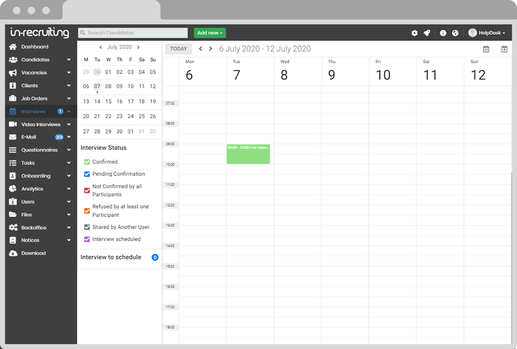 video interview calendar video interview calendar