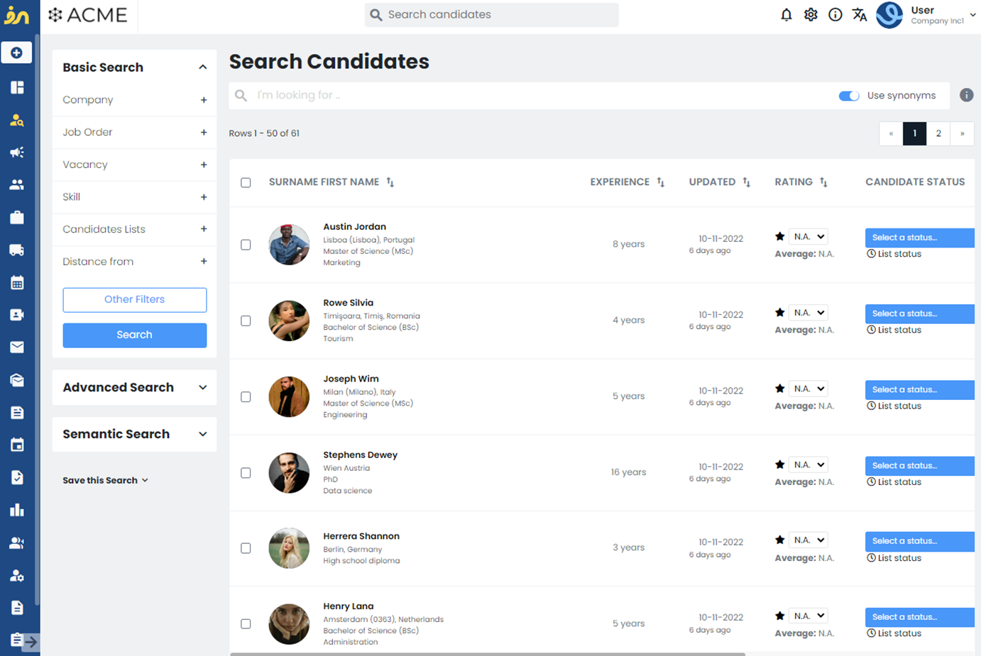 candidate search